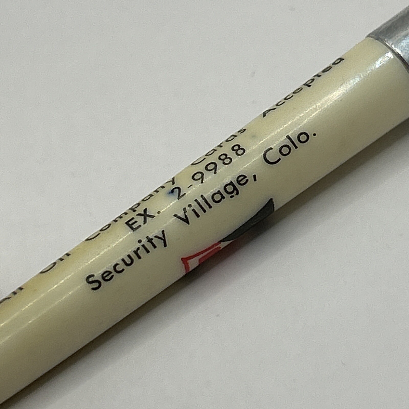 VTG Ballpoint Pen SECURITY SERVICE Bay Oil Gas Station Security Village Colorado