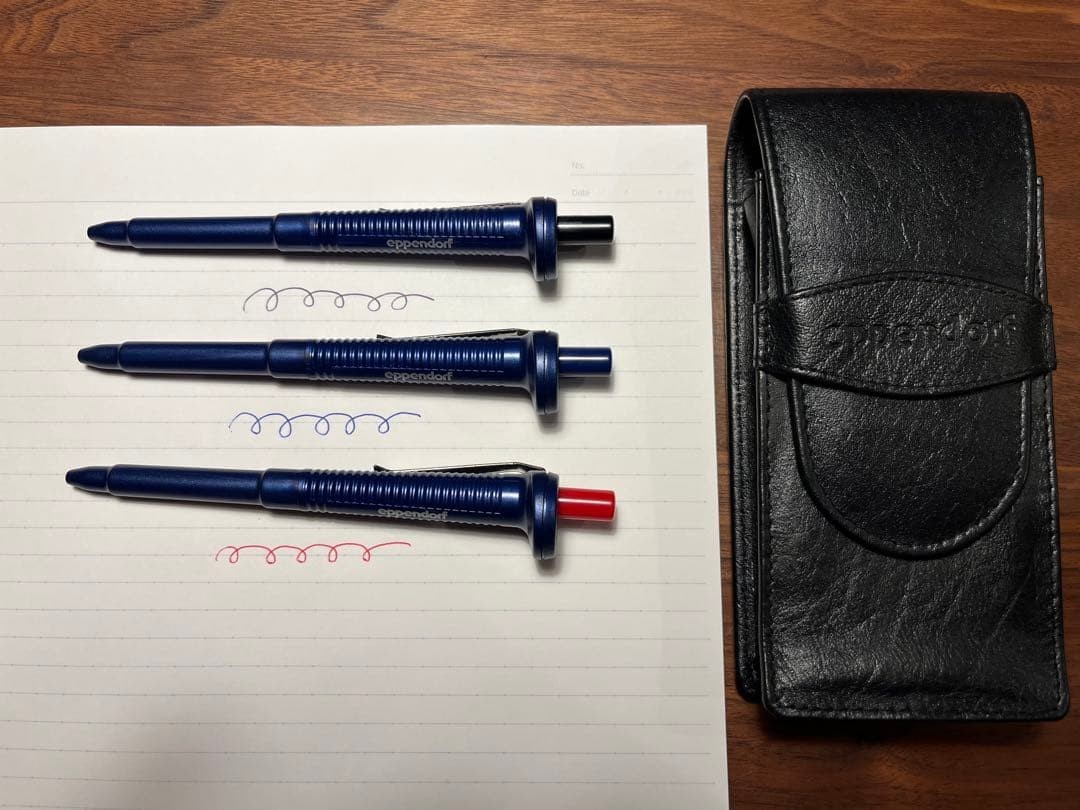Eppendorf Reference Pipette Novelty Pen 3 Color Set Black Blue Red Ink Case Japa