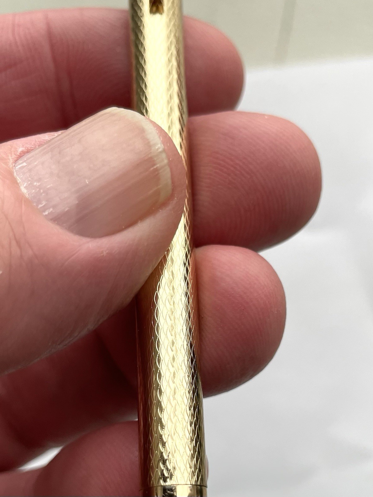 Colibri Of London Ballpoint Pen in Textured Golden Trim, USA Made Vintage