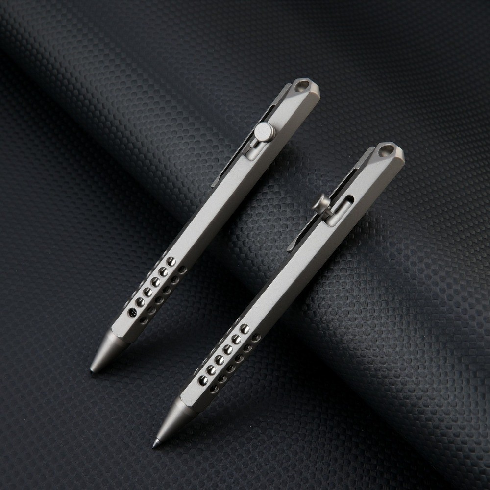 1PC Titanium Bolt Action Ballpoint Pen Pocket Pen Business Office Writing Gift
