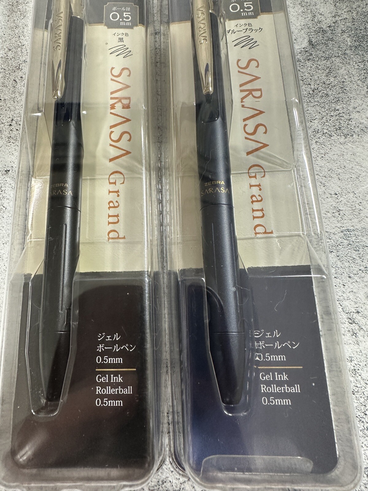 Zebra Sarasa Grand Gel Ink Ballpoint Pen 0.5mm Black And Blue Black Set Of 2