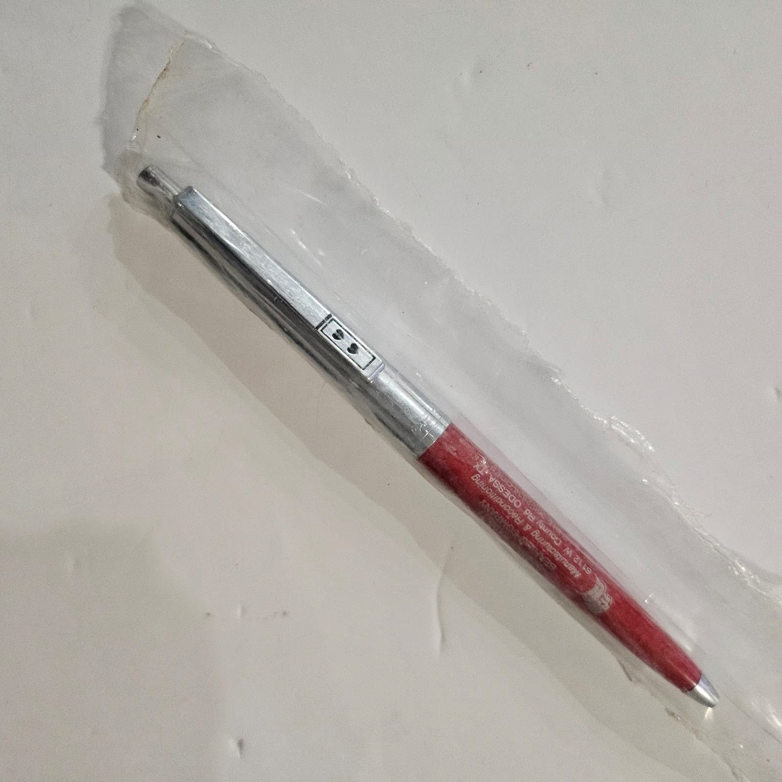 Vintage Paper Mate Double Heart Ballpoint Pen Regular Grip Red And Chrome
