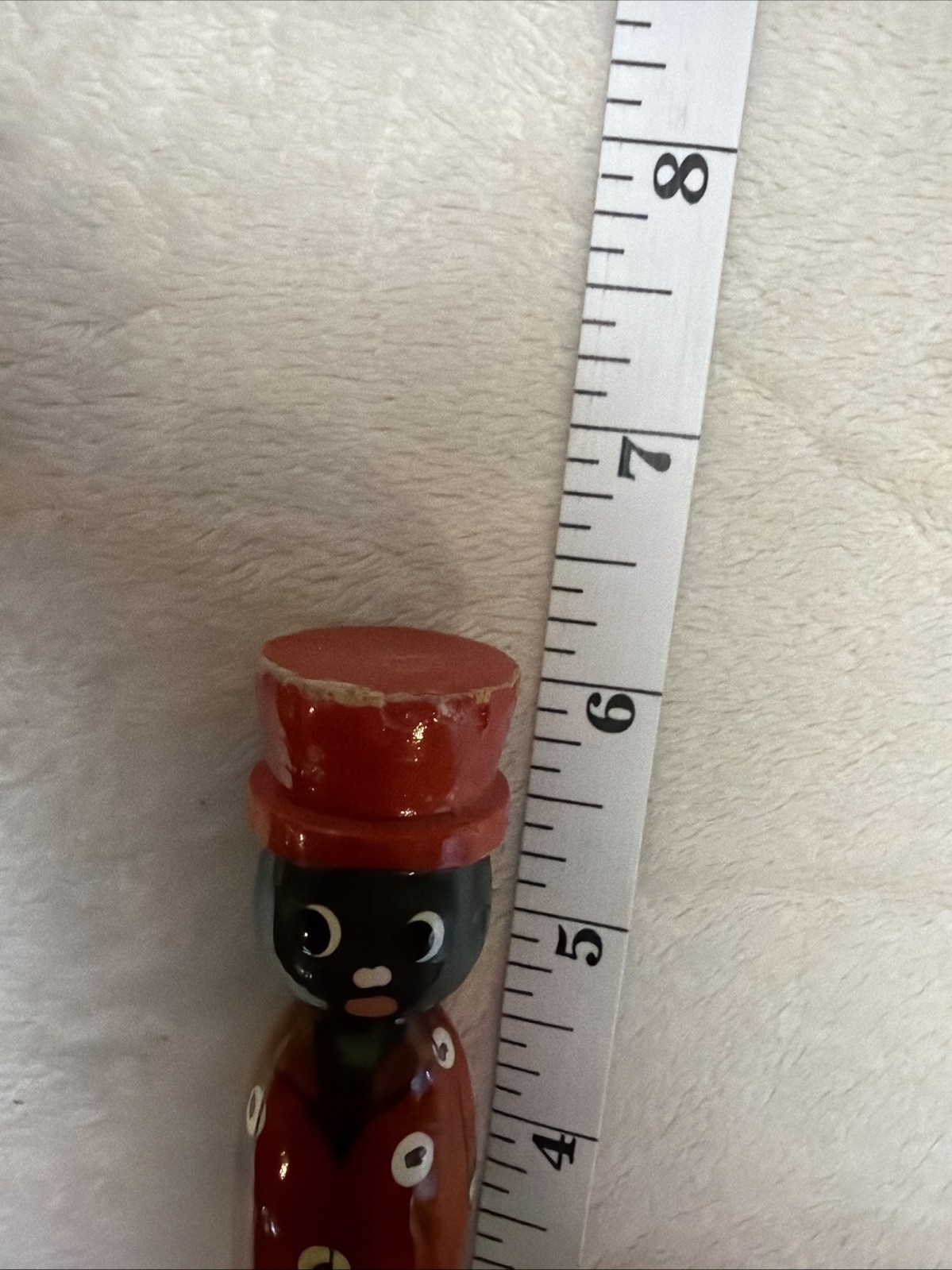 Vintage Collectible Pen From Cancun Featuring A Hand-painted Wooden Figure 6.5”
