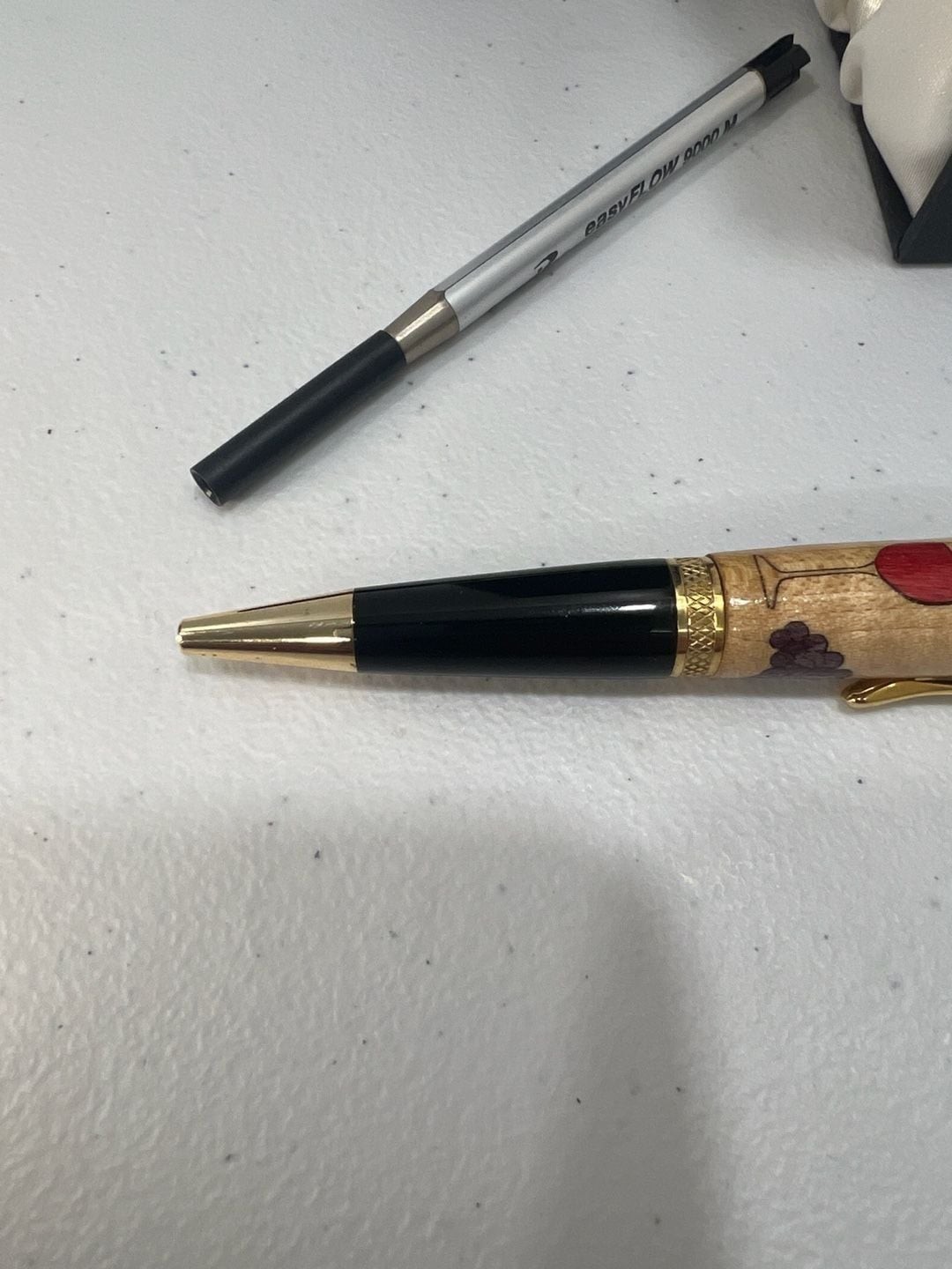 Handcrafted Wine-Themed Wood Ballpoint Pen with Schmidt Refill & Gift Box