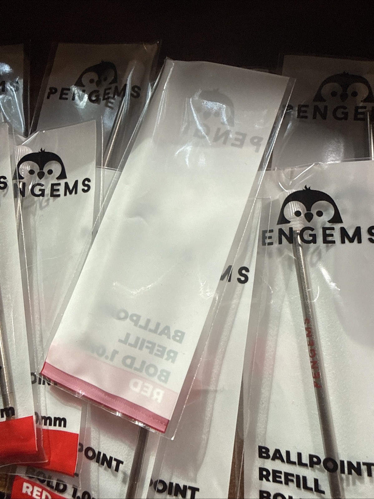 PenGems Pen with Gem – 17 Ball point Refill Bold 1.0MM RED