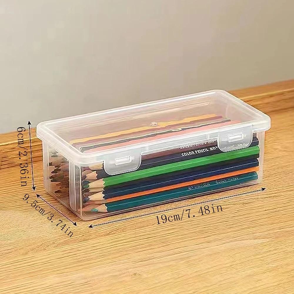 1/2/3/4pcs Plastic Translucent Pencil Case Large Capacity Pencil Boxes Portable