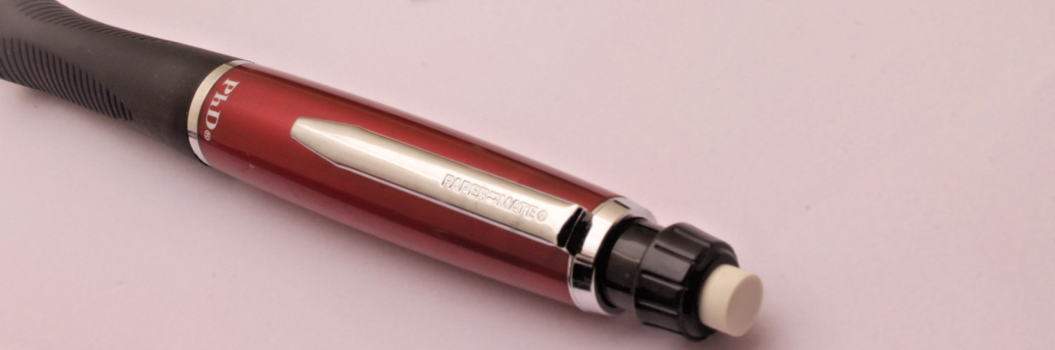 3 X Cherry Red Papermate PHD Mechanical Pencils Rubber Grip Rare NEW OLD STOCK