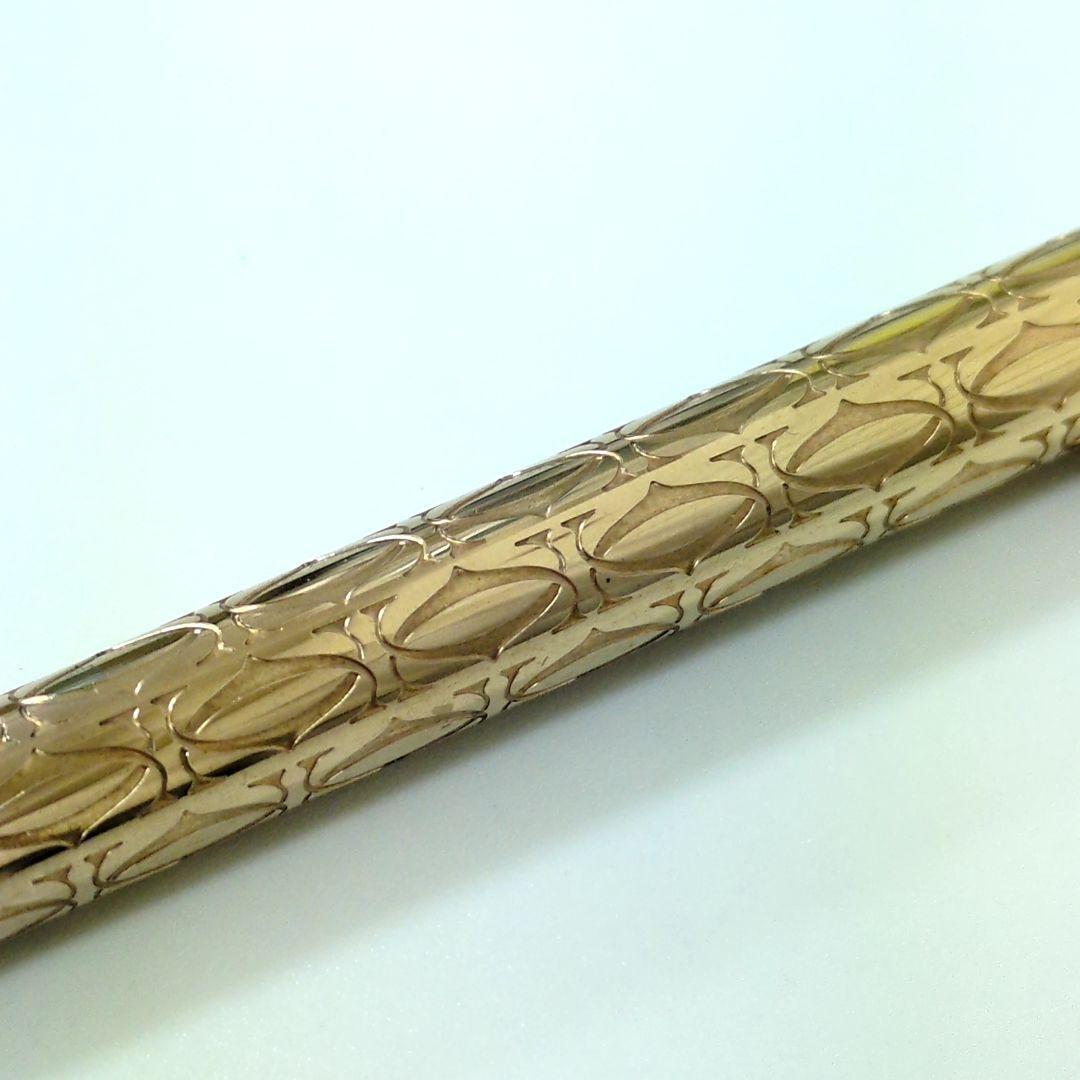 Cartier C de Ballpoint Pen Stationery Gold Authentic Unisex RARE w/ boxed