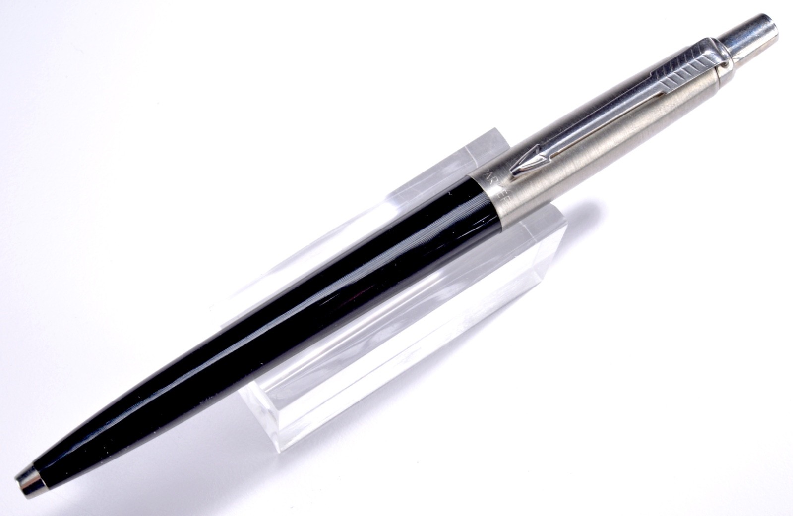 Vintage PARKER JOTTER Black Ballpoint Pen – Logo Top – Made in UK #38