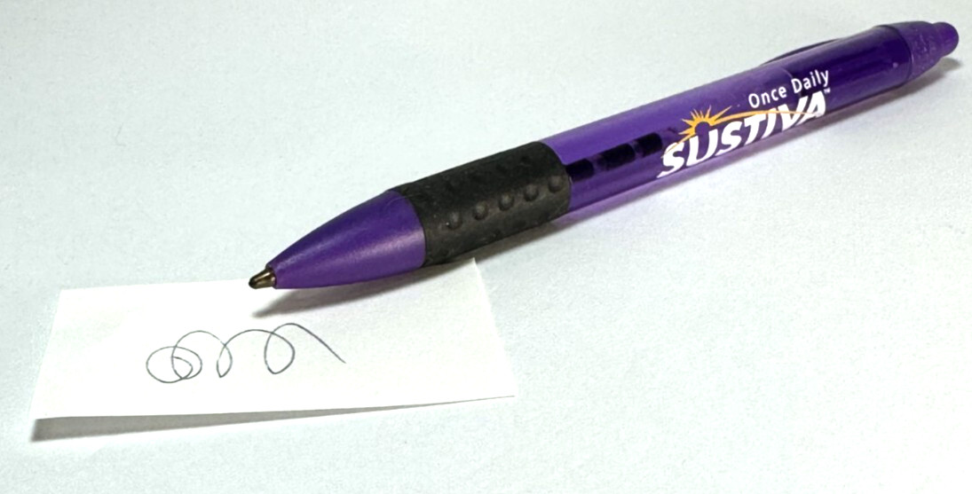 RARE SUSTIVA (HIV MED) PHARMACEUTICAL REP DRUG PEN – BIC WIDEBODY – MEXICO MADE