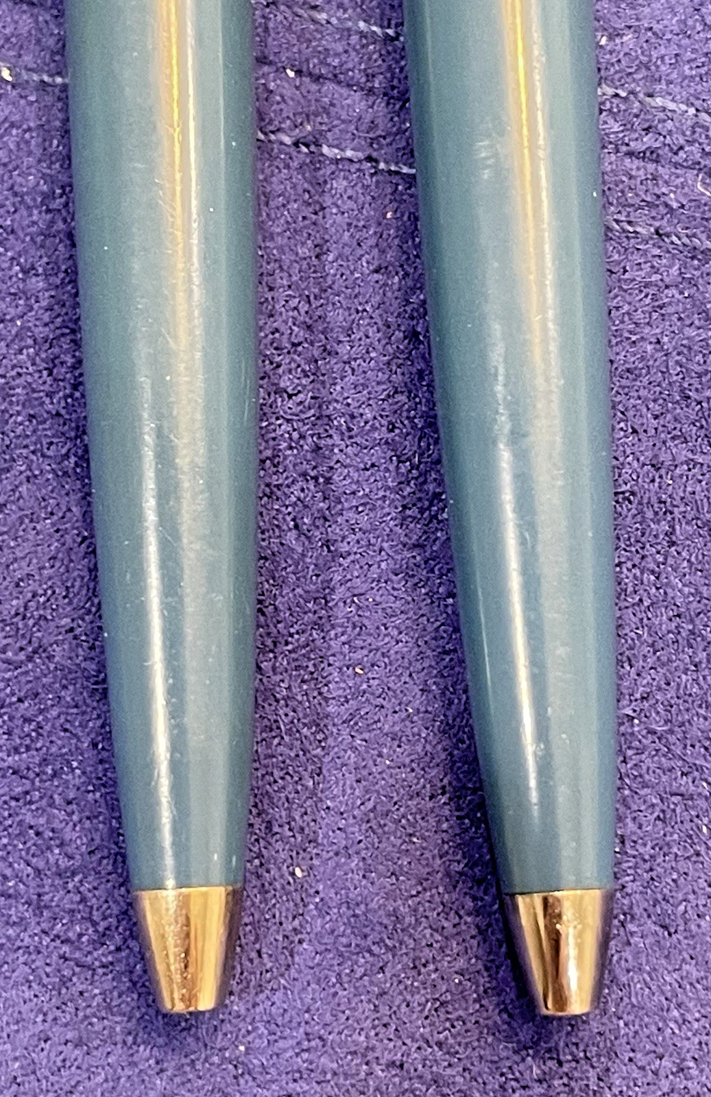RARE VTG Paper Mate Double Heart Ballpoint Pens Made in Mexico(pair) Blue Chrome