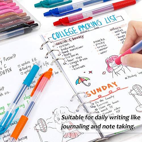 Colored Gel Pens, Retractable Gel Ink Pens with Grip, Medium 24 Colors