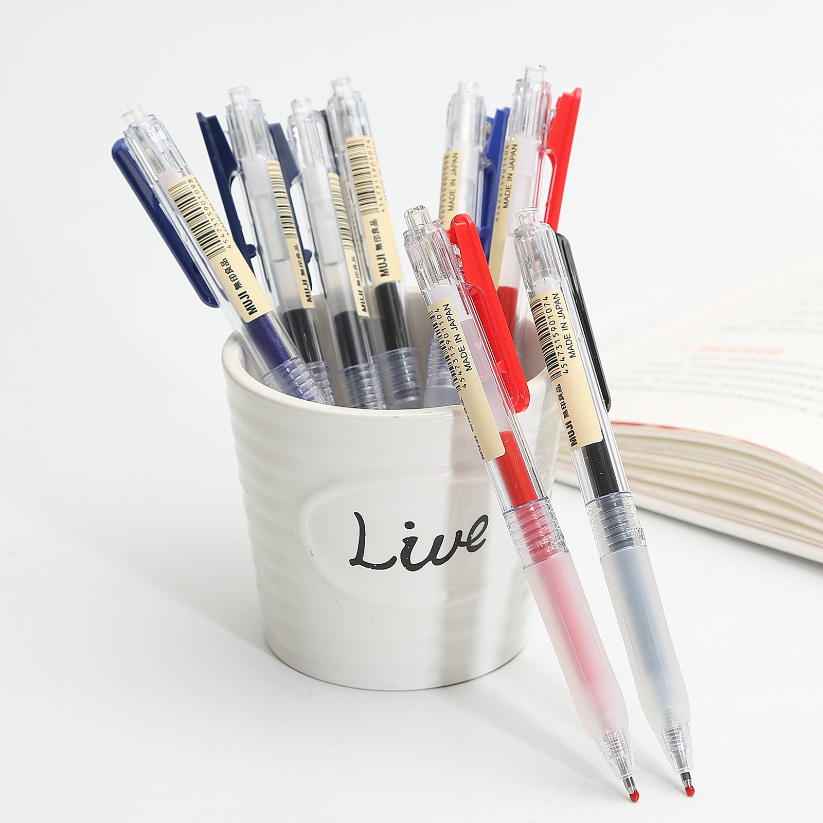 10pcs Original Muji Moma Gel Ink Press pen 0.5mm Office pen Press Ballpoint Pen