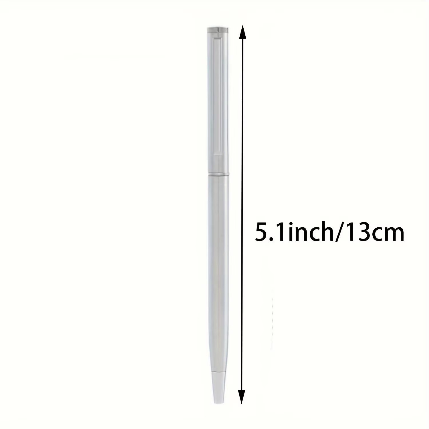 Set of 20 Elegant Silver Stainless Steel Ballpoint Pens – Durable, Medium Nib, T