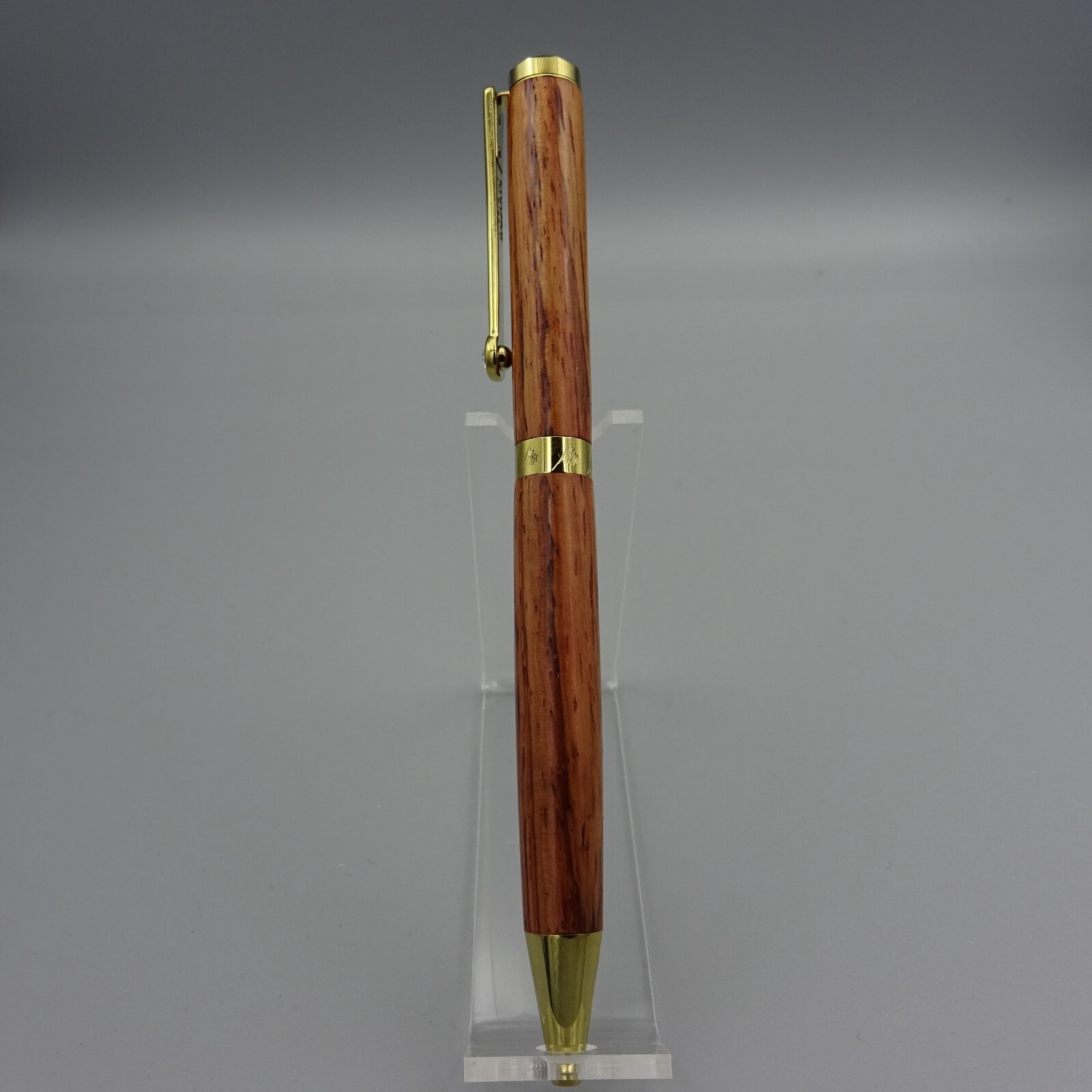 HAND MADE DIANA TWIST PEN by DAYACOM w HONDURAN ROSE BARREL and GOLD TRIM Di07