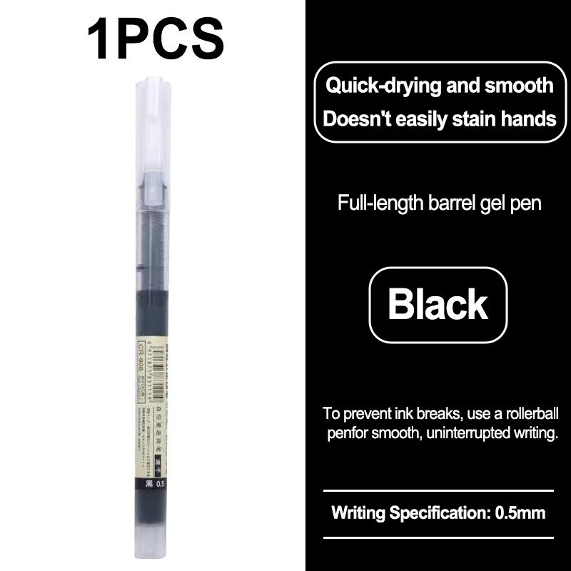 Liquid Ink Pen 0.5mm Fine Tip Quick Dry Writing Pen Office School Supplies