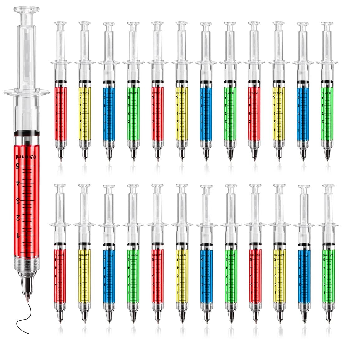 SunAngel Multi-Color Syringe Pen Black Ink Nurse Doctor Office Supplies (24)
