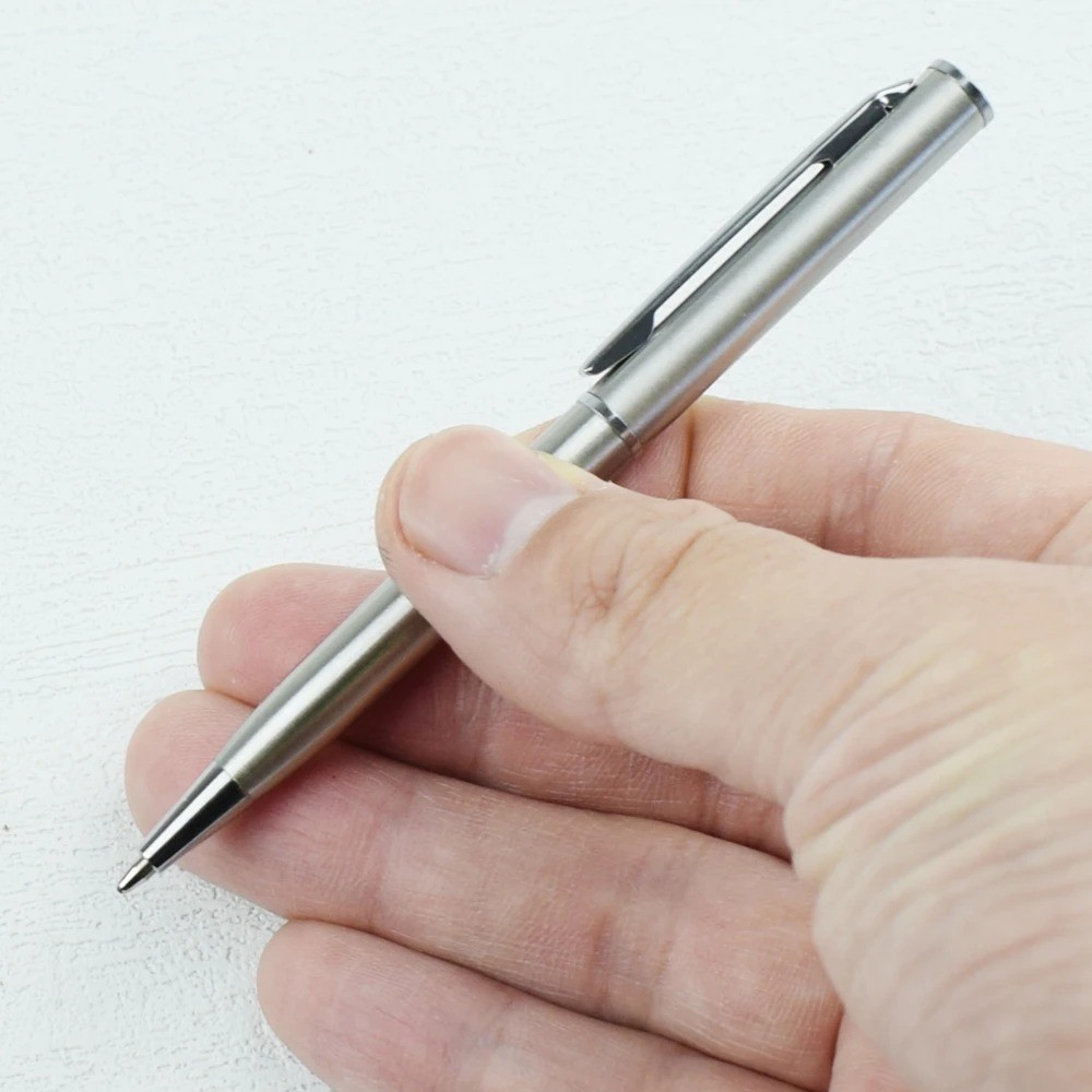 Mini Metal Twist-Activated Ballpoint Pen – Pocket-Sized 0.7mm Fine Black Ink