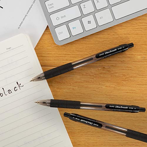 Ballpoint Pens Retractable Click Pens, 24 Pack 1.0mm Medium Point Smooth Black