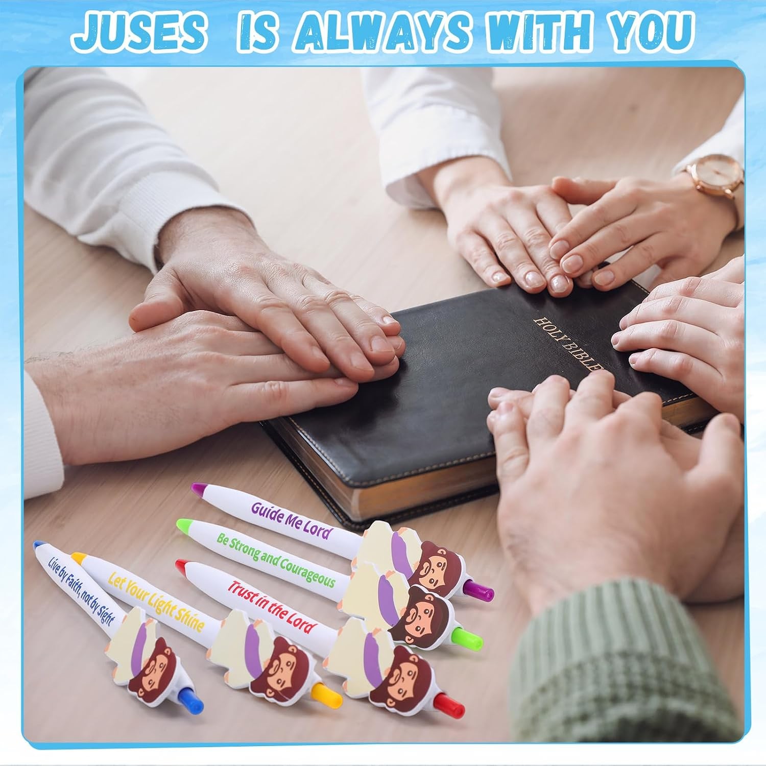 100 Christian Jesus Bible Verse Pens, Black Ink, Religious Gift