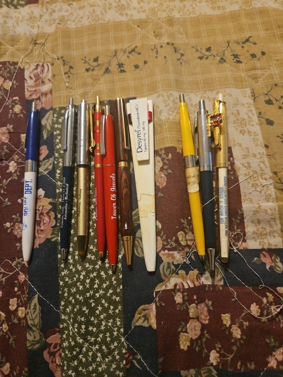 Lot of 10 Vintage Advertising Ballpoint Pens Branded Rare Scarce.