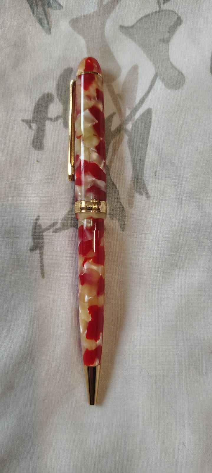 Platinum 3776 Marble Red & Yellow Ball Point pen Made In Japan