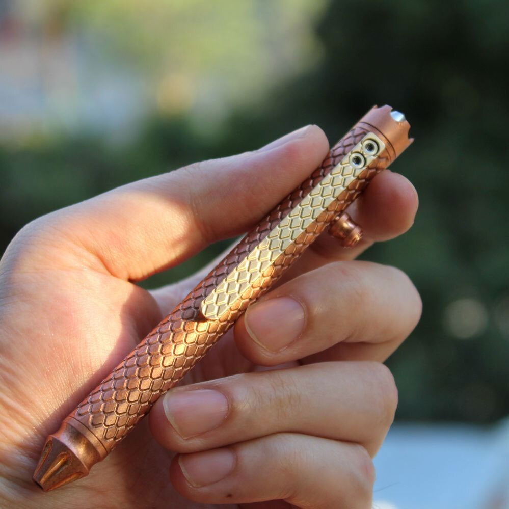 Brass Red Copper Titanium Clip Ball Pen Signature Pocket Outdoor EDC Tools Pen