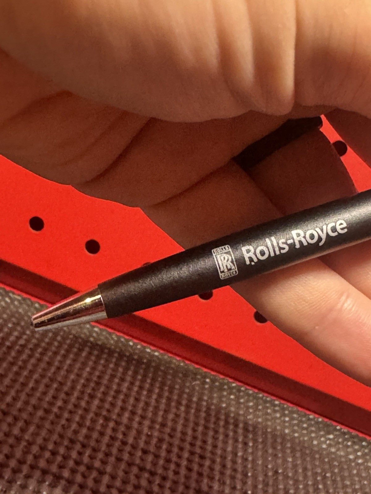 Black and Silver Rolls-Royce Branded Ballpoint Pen.