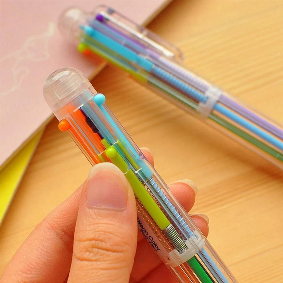 1pc MultiColor 6 in 1 Color Ballpoint Pen Ball Point Pens Kids School Office