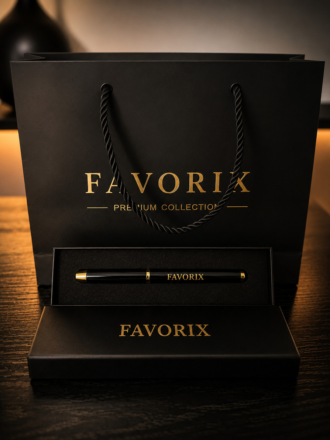 Luxury Metal Gel Pen Black Ink Gift Box Premium Writing Favorix Pen