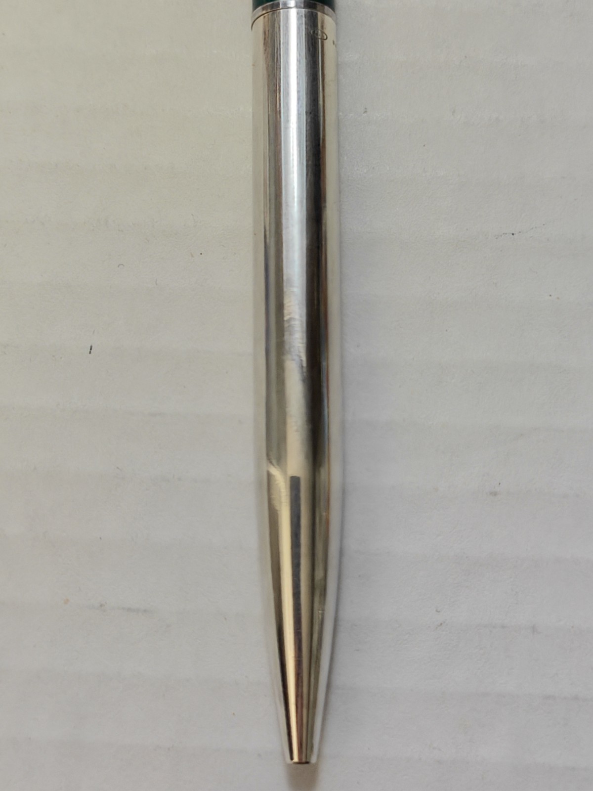 Vintage 1970’s Gucci Sterling Silver Red Green Enamel Stripes Pen W/ Box Italy