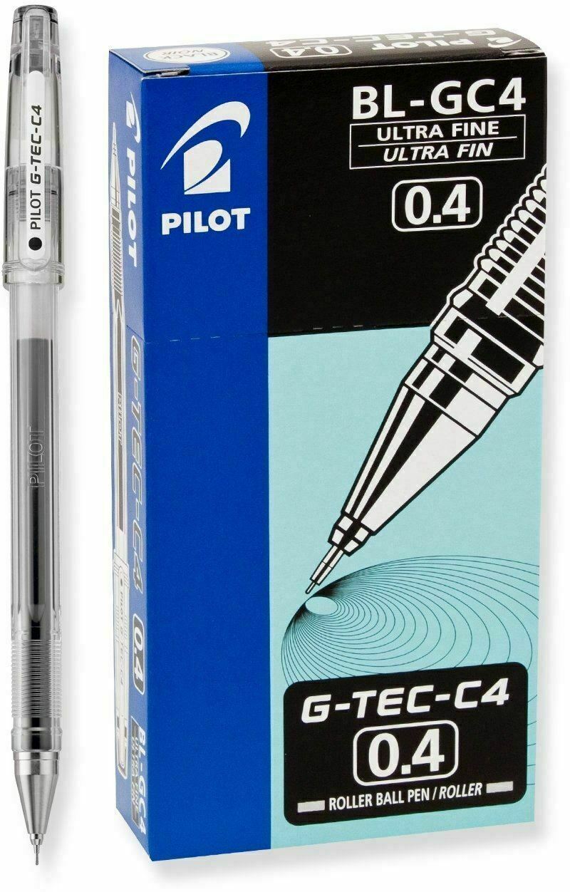 Pilot G-Tec C4 0.4mm Black Pens X Fine Point Pen New In Box Lot Of 12 Pens