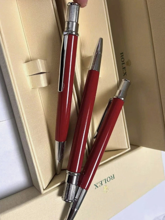 New 2025 Rolex Red Ruby Oyster – Ballpoint Pen – Full Box with Pouch VIP Gift
