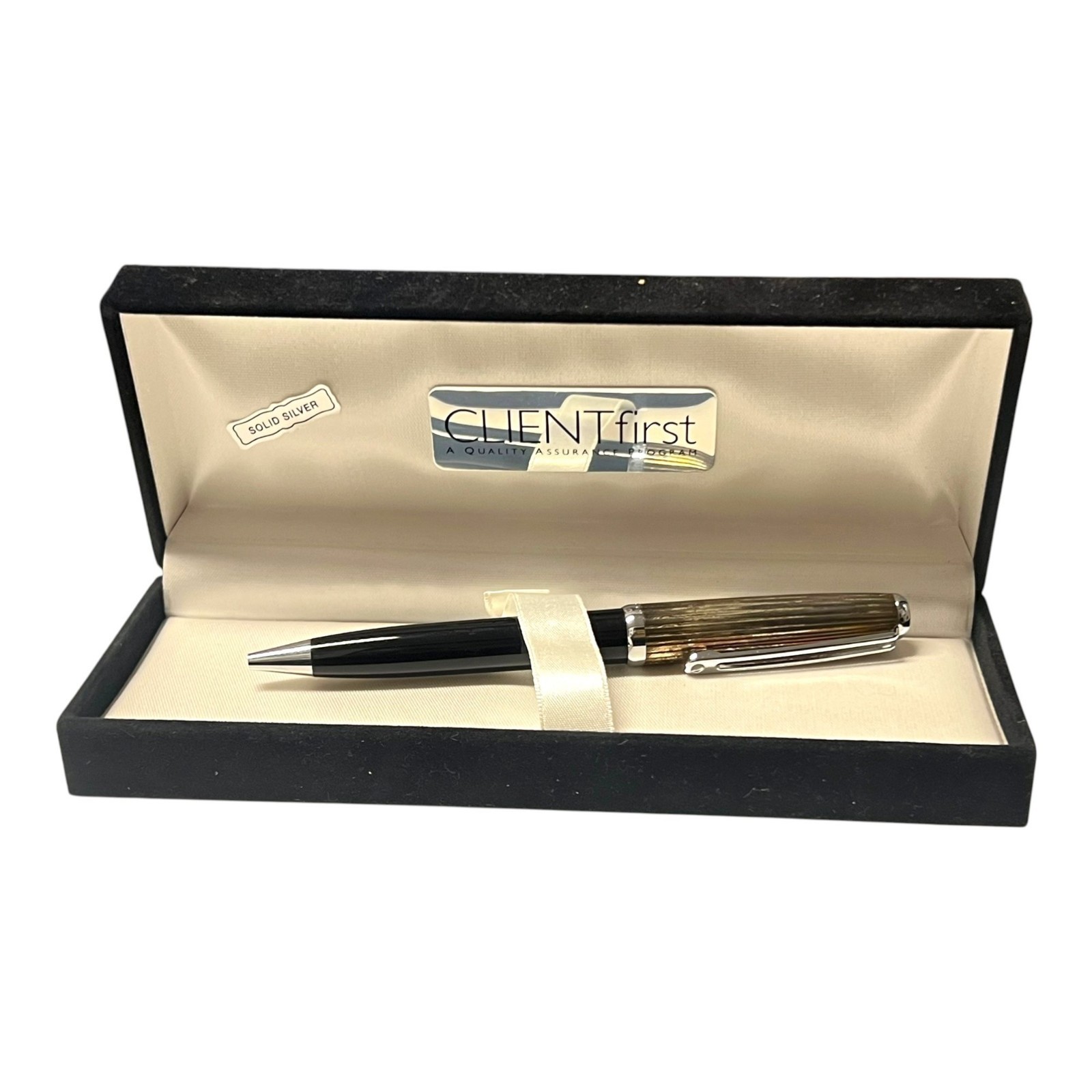 Rare-BNY Inoxcrom Sirocco 925 Sterling Silver Cap,Black Resin Body Engraved