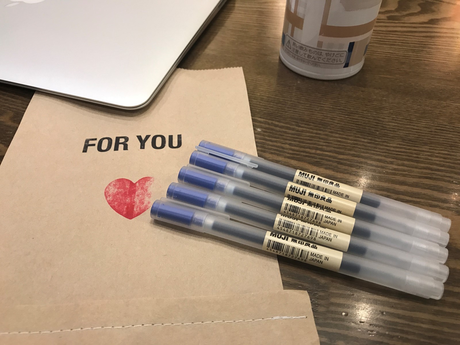 GENUIN JAPAN MUJI MoMA 0.38mm Non-Toxic Gel Ink BLUE 5pcs Ballpoint Pens