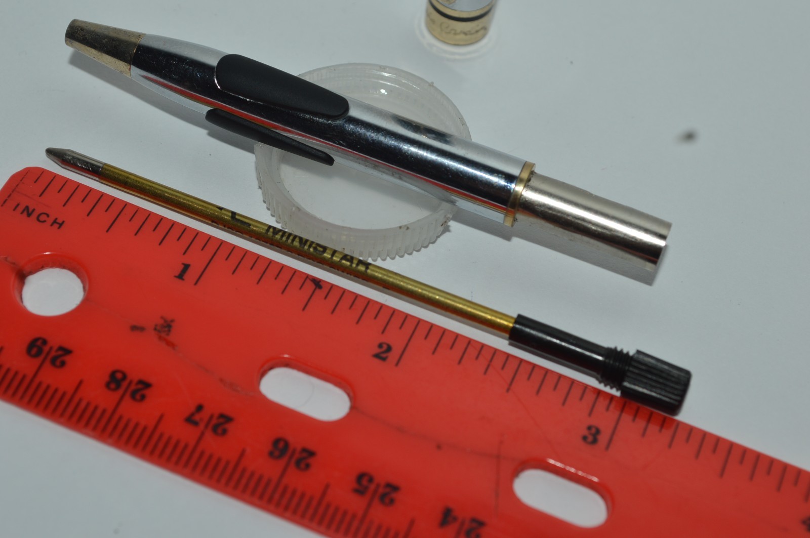 Pierre Cardin Small Ballpoint Pen 4.25 Inch Long Twist Action Metal Rubber Grip