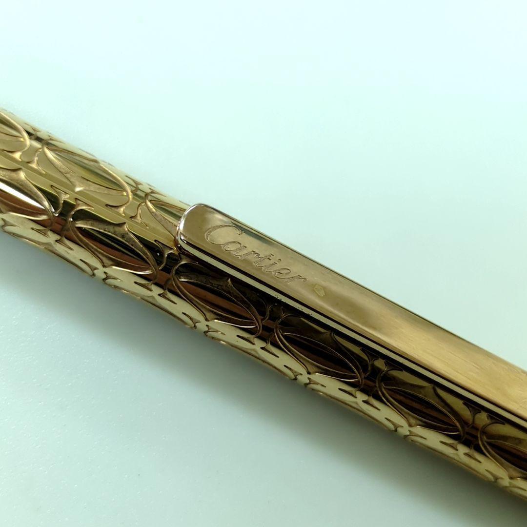Cartier C de Ballpoint Pen Stationery Gold Authentic Unisex RARE w/ boxed