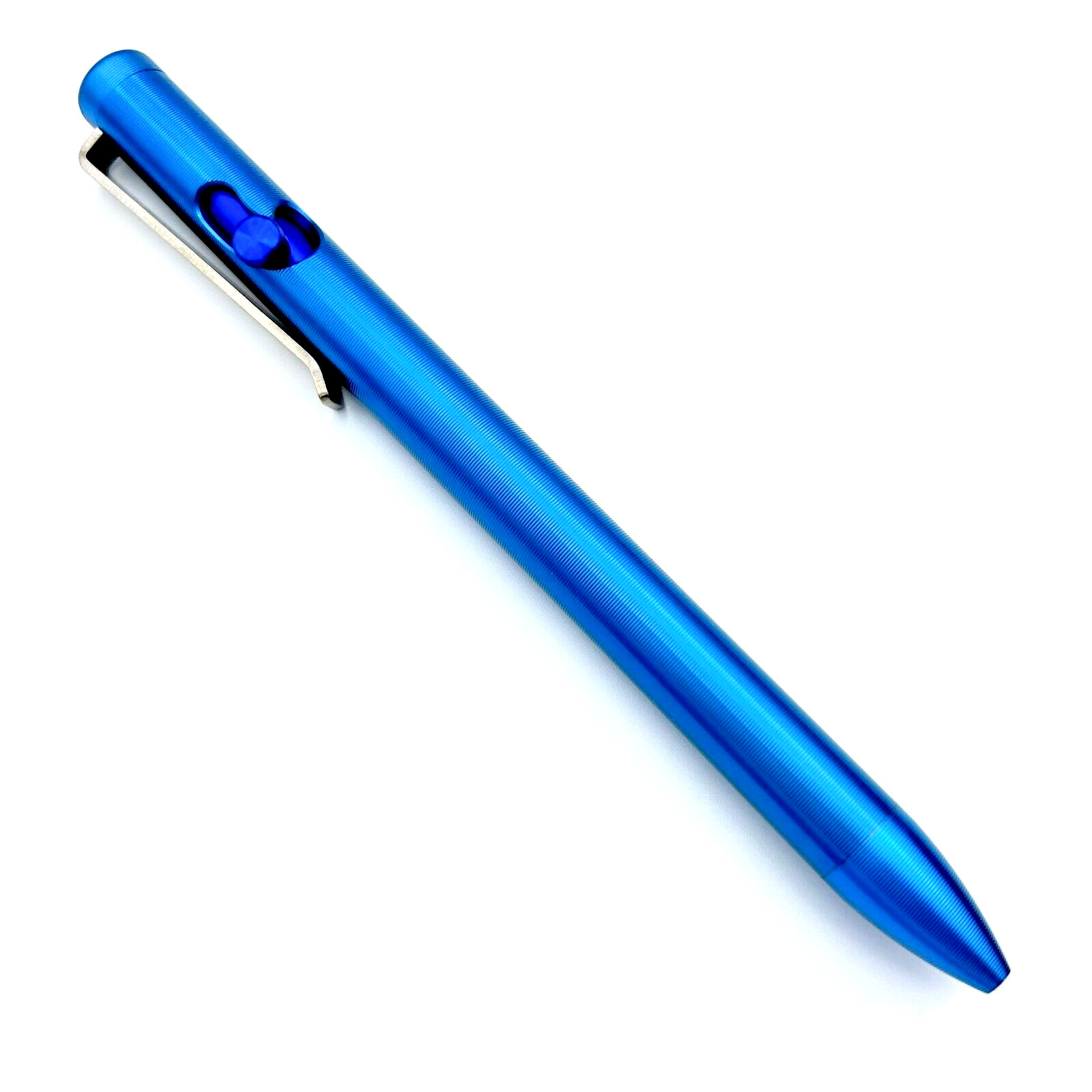 Tactile Turn – Titanium Bolt Action Standard Size Pen 29v Blue Ano Color [5.6″]