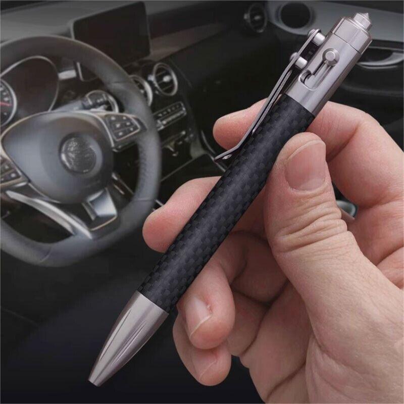 Titanium Carbon Fiber Ballpoint Pen Bolt Action Signing Writing Pocket Pen EDC