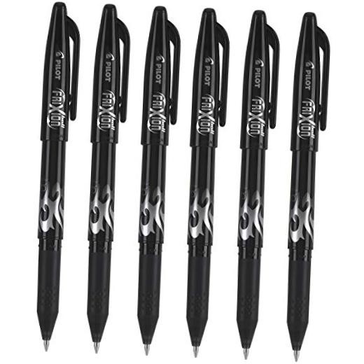 , FriXion Ball Erasable & Refillable Gel Ink Pens, 6 Count (Pack of 1) Black