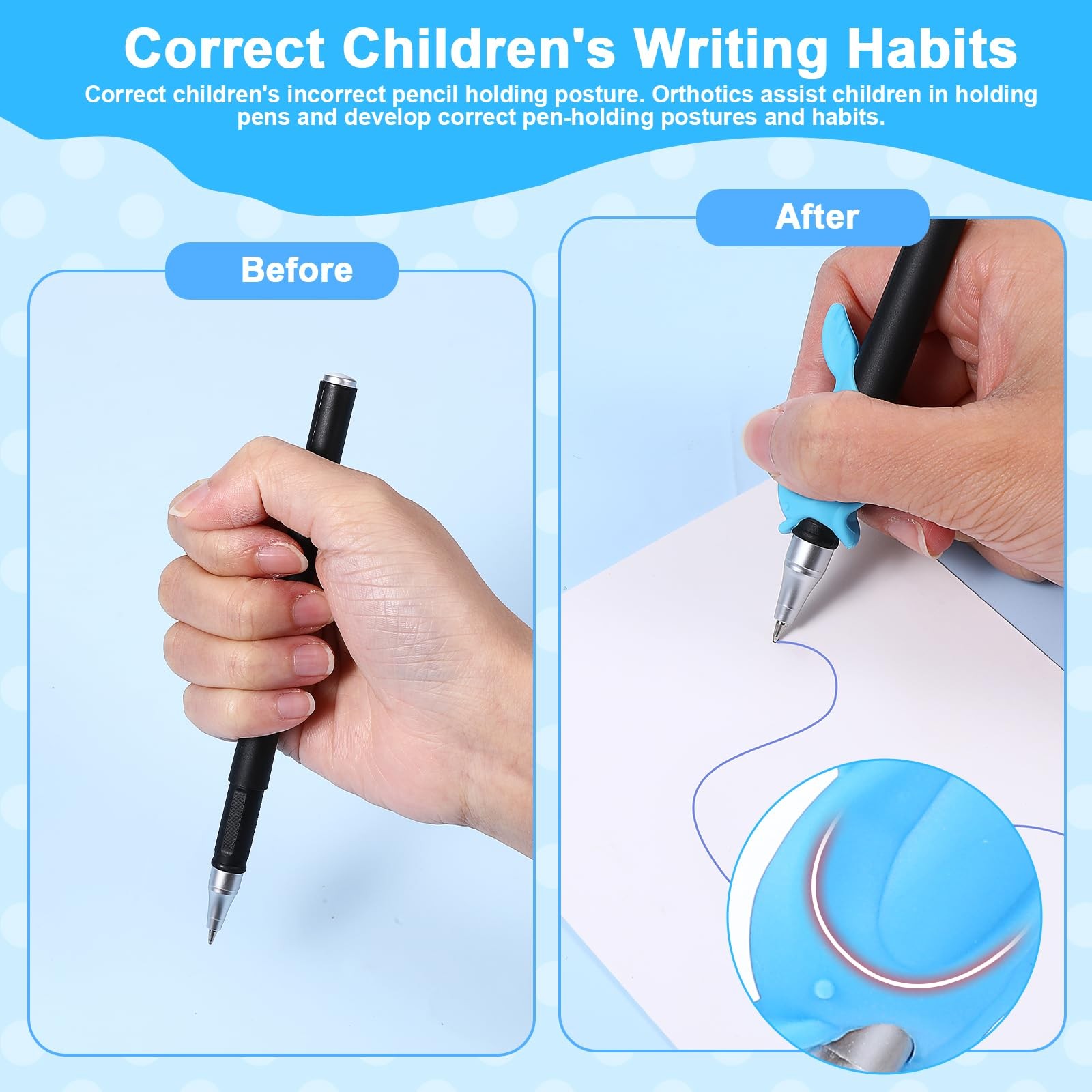 Magic Pens & Refills for Kids 48 PCS Grooved Book Magic Pens for Children’s Copy