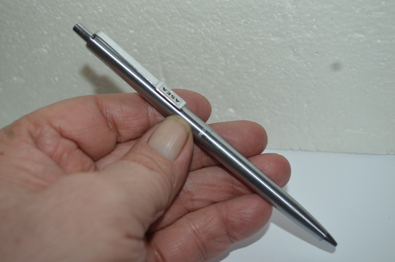PAPER MATE Profile Slim Grip Ballpoint Pen ASEA Promo Chrome Made In USA 1990s
