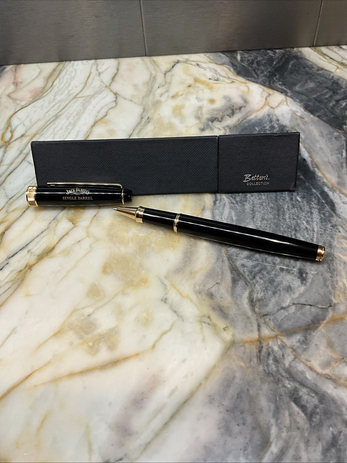 Bettoni collection ball point pen Jack Daniels Single Barrel Black /Gold accents