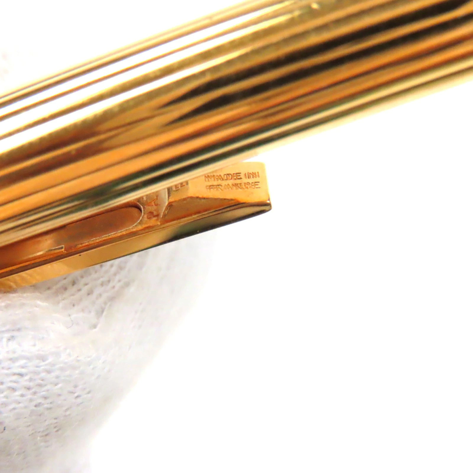 Trinity de Cartier Stripe Ballpoint Pen Gold Twist France Unisex Stationery Auth
