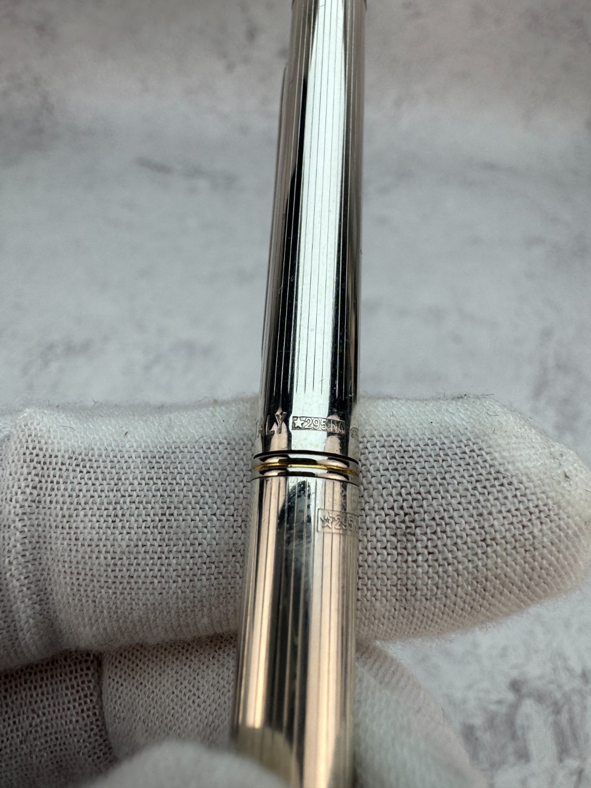 Vintage Italian Sterling Silver 925 Ballpoint Pen – Napoli Hallmark (NA) – Gold