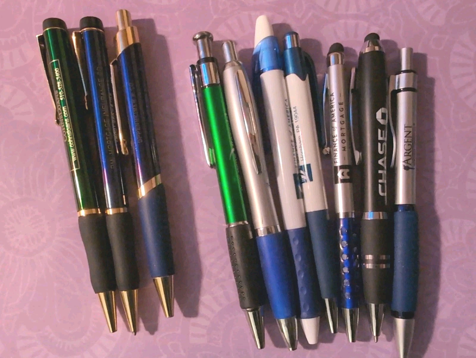 Pen Lot of Pens Finance Mortgage Title Company Weighted Metal And Plastic Lot 10