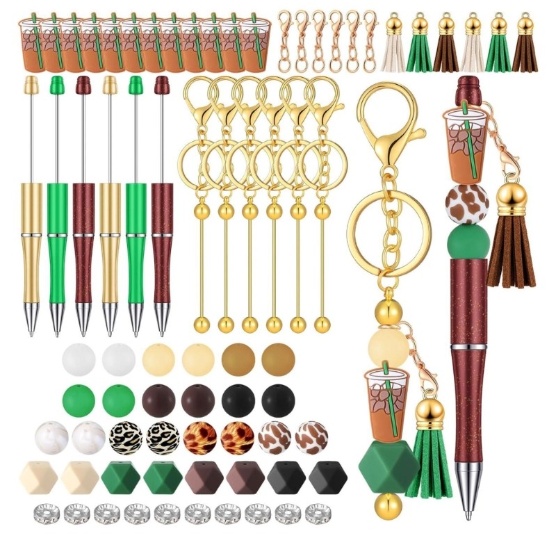 86Pcs DIY Bead Ballpoint Pen Set, for Kid Adult Christmas Gift