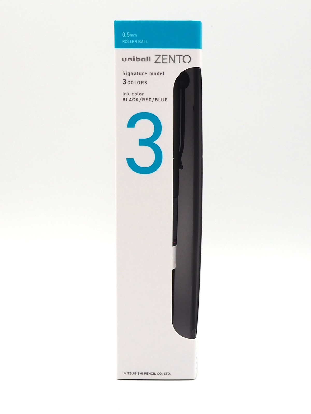 uni-ball ZENTO Signature 3-Color Ballpoint Pen 0.5mm Matte Black UBE3-ZHR-05