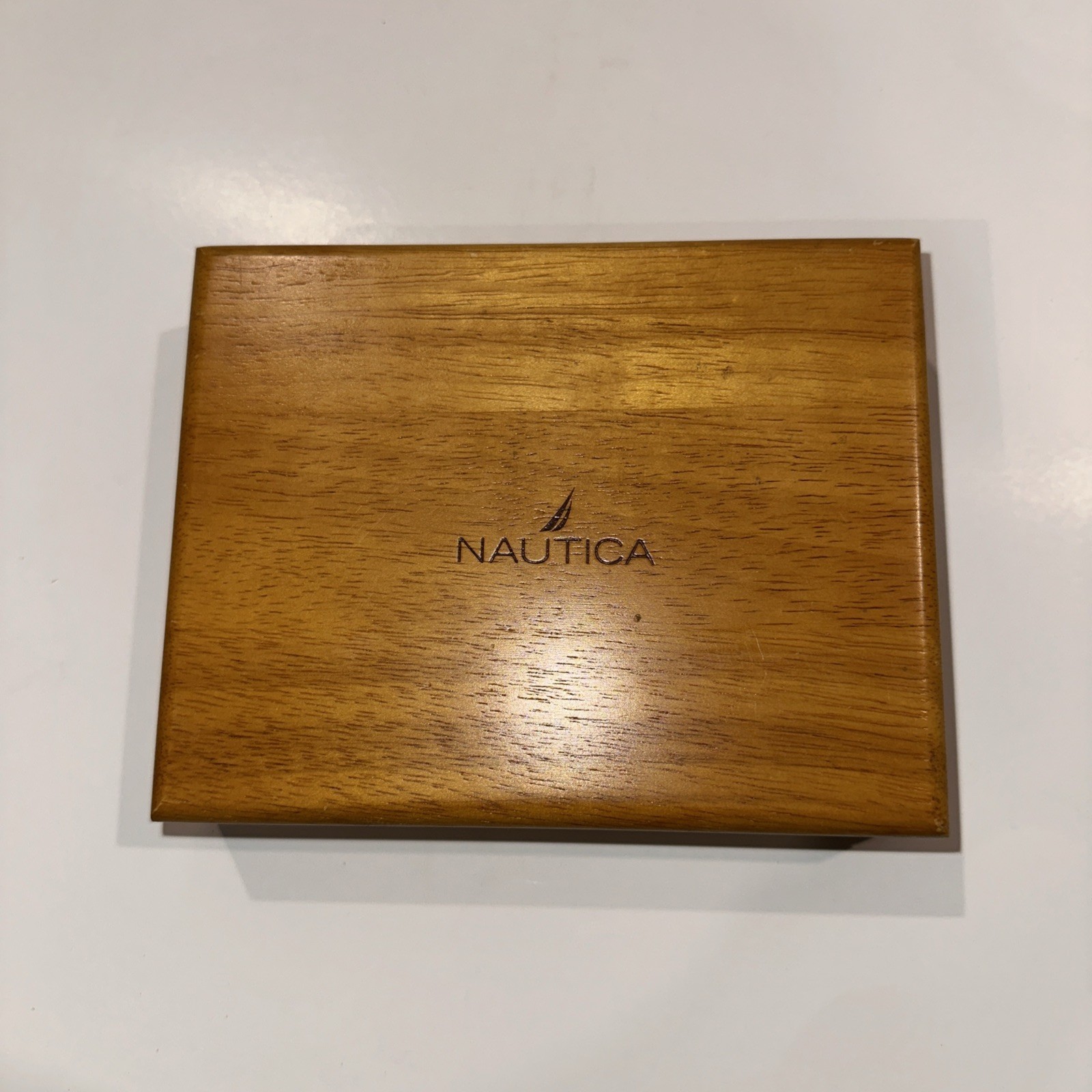 NAUTICA Set of 5 Ballpoint Pens w/ Wood Box- Red, Yellow, Blue, Green, Black
