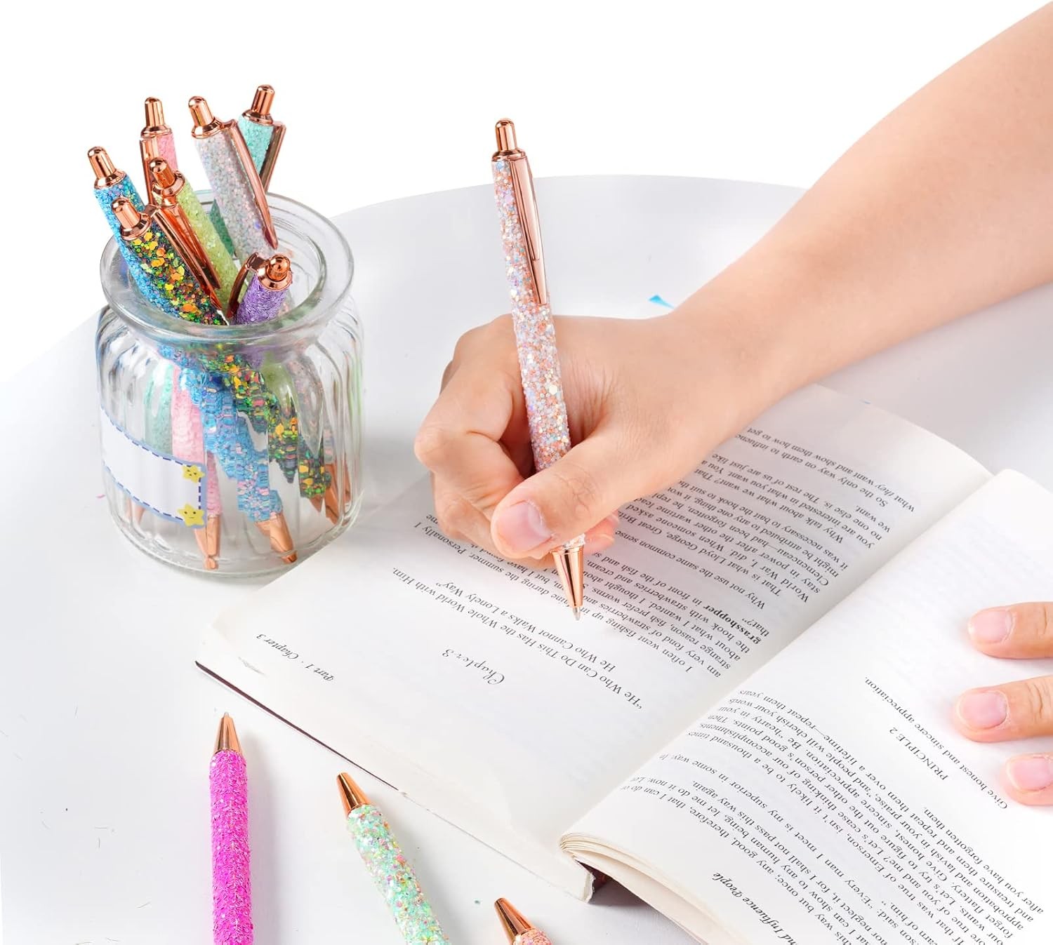 11 Pcs Fancy Pens for Women Pretty Cute Pens Glitter Ballpoint Pens with Meta…